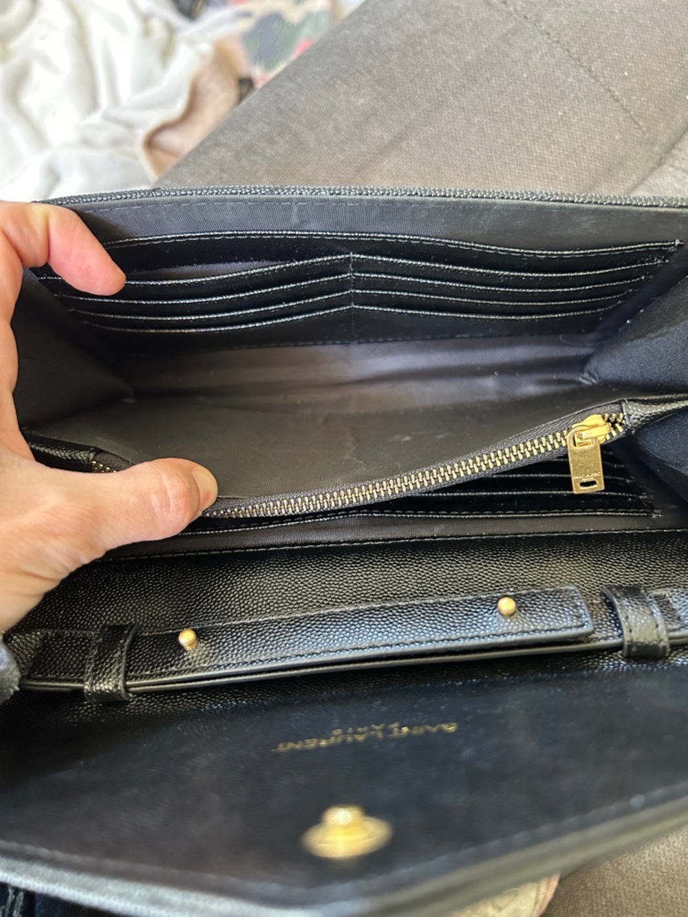 Saint Laurent Black Quilted Crossbody with Gold Chain - Picture 9 of 15
